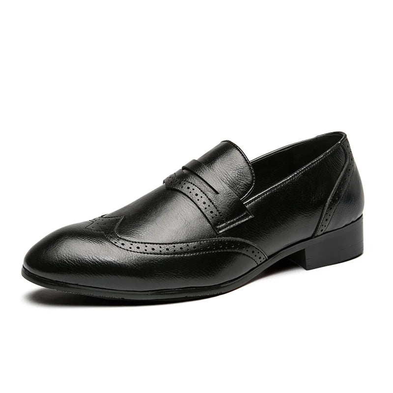 Mocassin Brogue Homme Cuir Véritable – Chaussure de Conduite Mariage Mode – CLEVI Paris