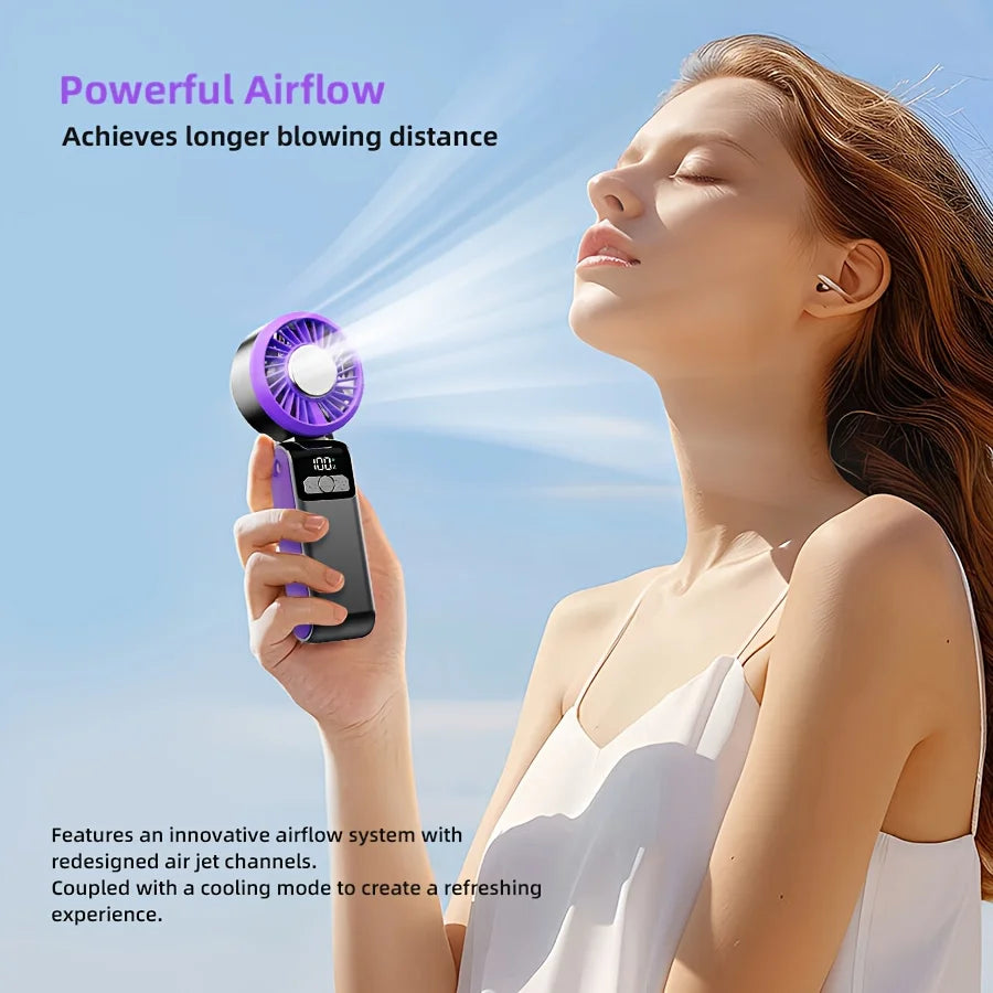 Ventilateur Portable Pliable avec Pack de Glace & Affichage LED – CLEVI Paris