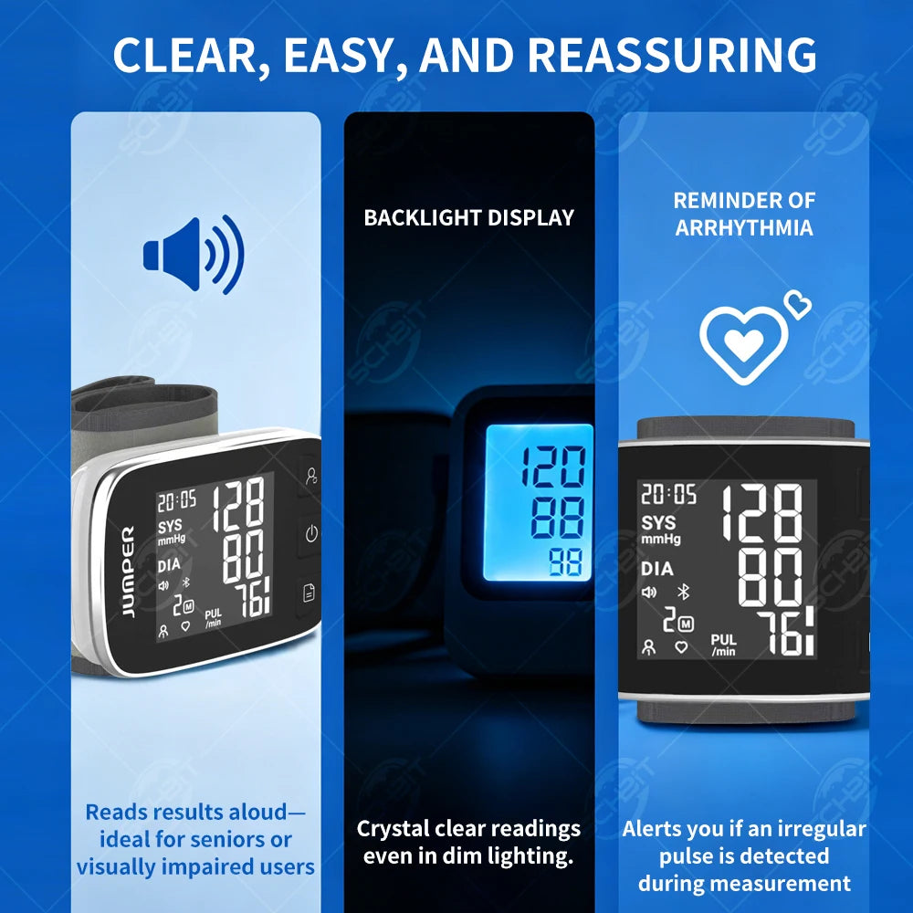 Tensiomètre Poignet Bluetooth App Vocal LCD Arythmie – CLEVI Paris