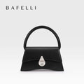 Sac à Main Femme Cuir Véritable Demi-Lune Motif Floral Fermeture Cadenas – CLEVI Paris