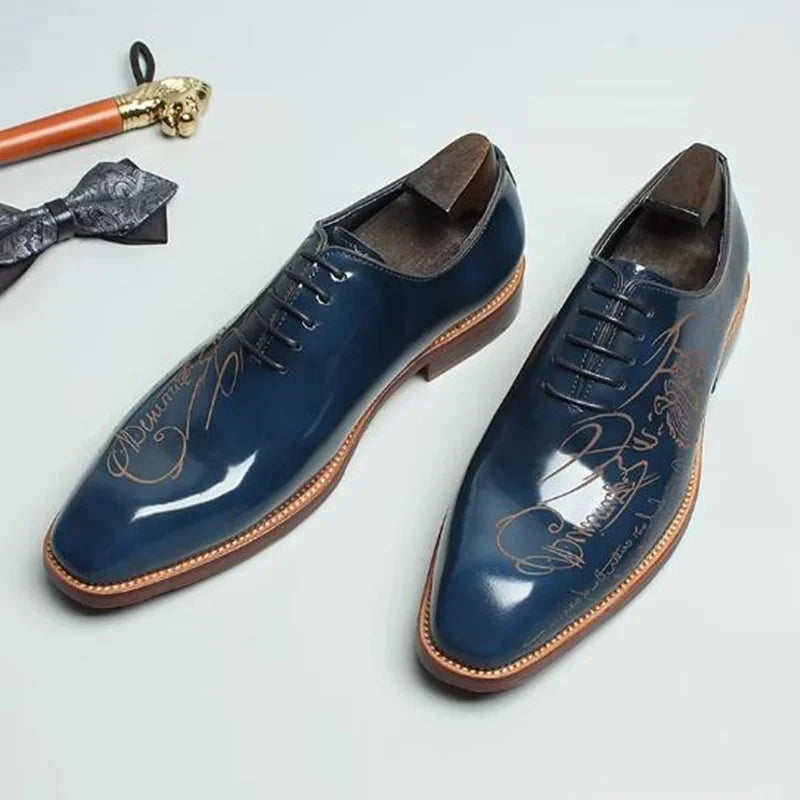 Oxford Homme Cuir Véritable Fait Main – Bout Rond, Mariage & Cérémonie, 4 Coloris – CLEVI Paris