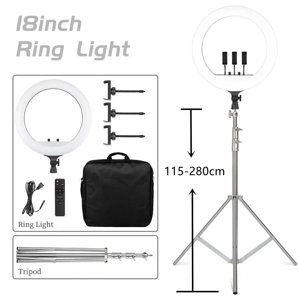 Anneau LED SH 18 pouces et supports au choix – CLEVI Paris