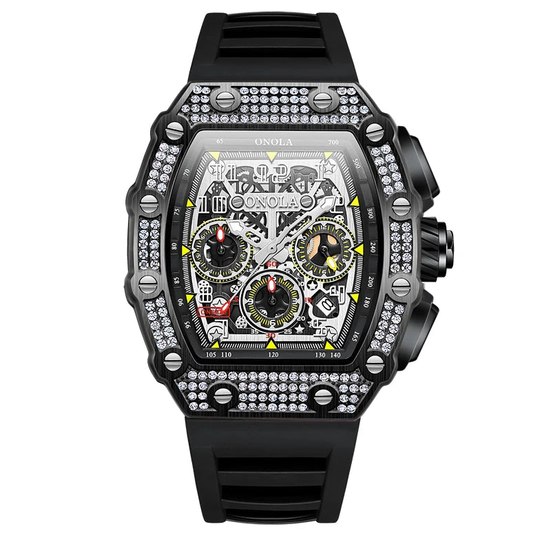 ONOLA Montre Automatique Homme Tonneau Squelette Lumineux Étanche 3ATM – CLEVI Paris