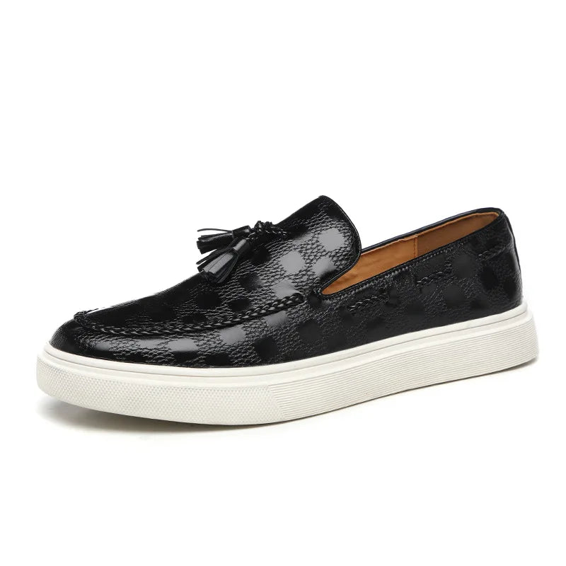 Mocassins Homme Style Britannique | Cuir Grain Serpent Slip-On