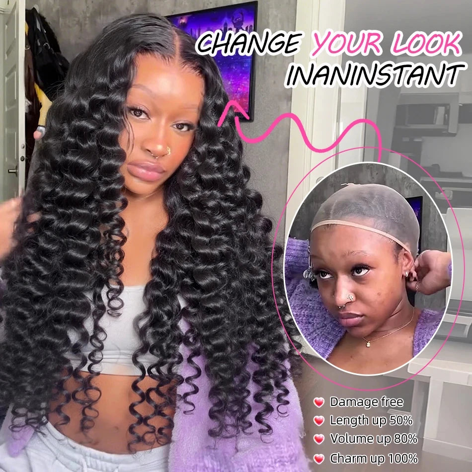 Perruque Lace Front Cheveux Humains Brésiliens Ondulés Loose Wave 13x4 & 13x6 HD Densité 180-250% 18-40 Pouces – CLEVI Paris