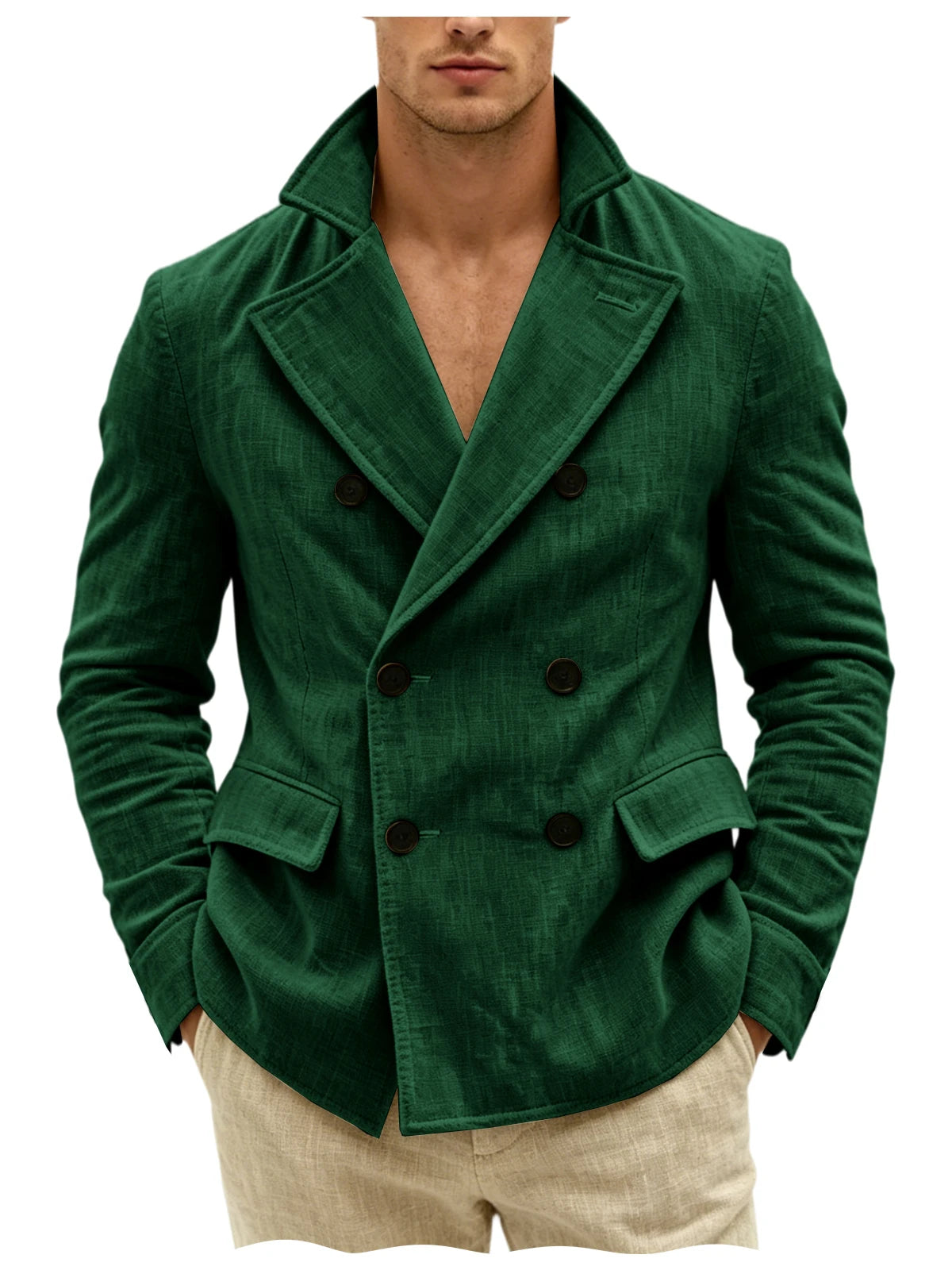 Blazer Croisé Lin Homme – CLEVI Paris