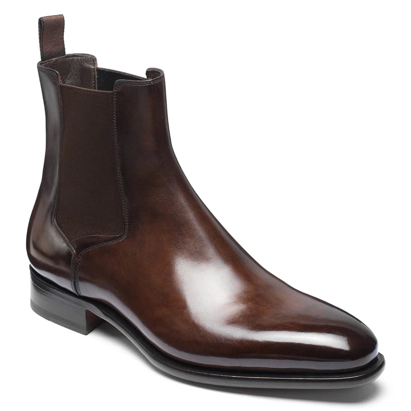 Chelsea Boots Homme Style Britannique Bout Pointu Slip-On | PU Fait Main 2 Coloris