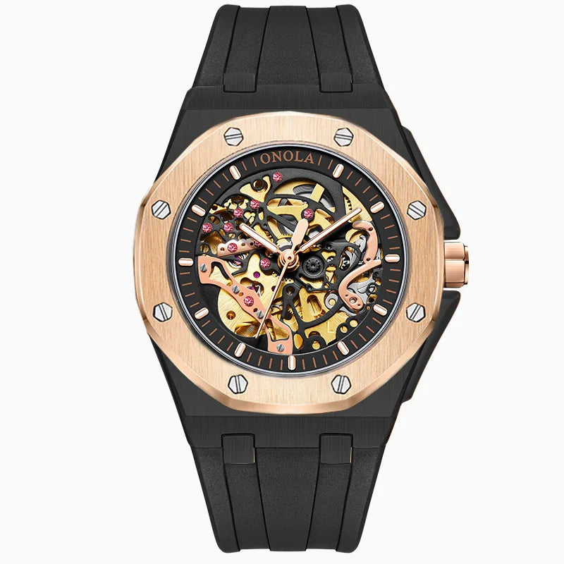 Montre Mécanique Automatique Homme Squelette Lumineux Bracelet Silicone – CLEVI Paris