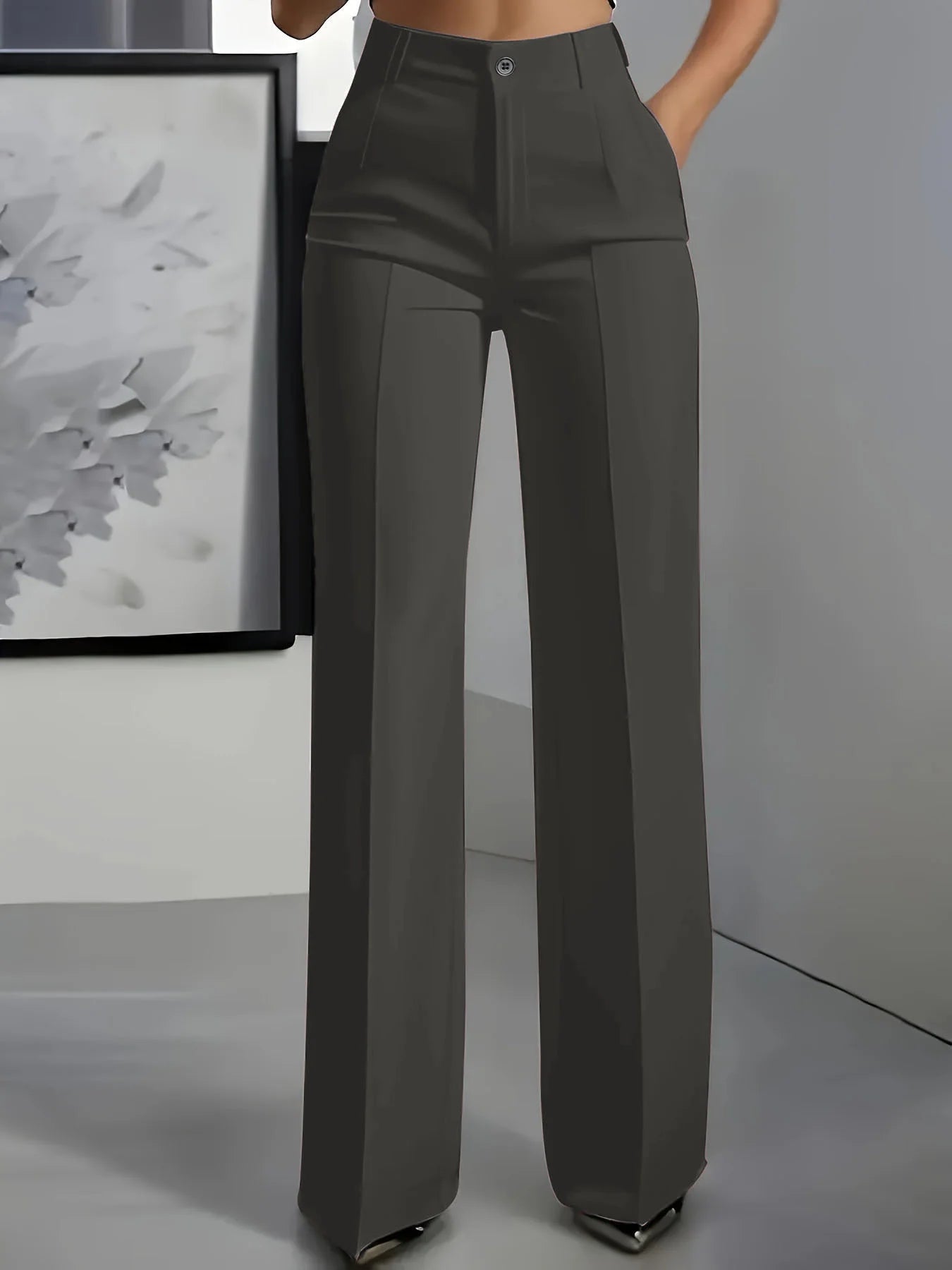 Pantalon Tailleur Femme Taille Haute Coupe Droite Drapée 17 Coloris – CLEVI Paris