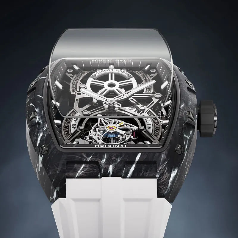 BONEST GATTI BG7003 – Montre Automatique Tourbillon Homme | Boîtier Carbone