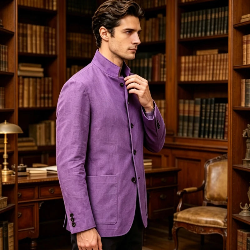 Blazer homme léger à col mandarin – CLEVI Paris