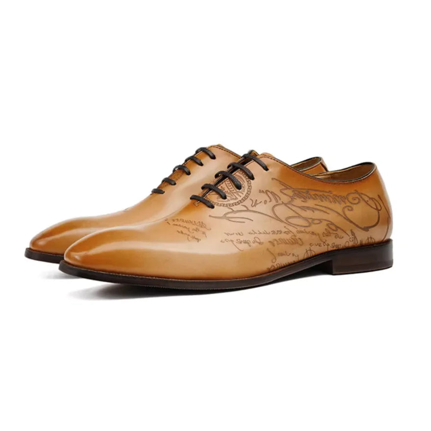 Oxford Homme Cuir Embossé Bout Pointu – Style Européen Business, EU 37-46 – CLEVI Paris
