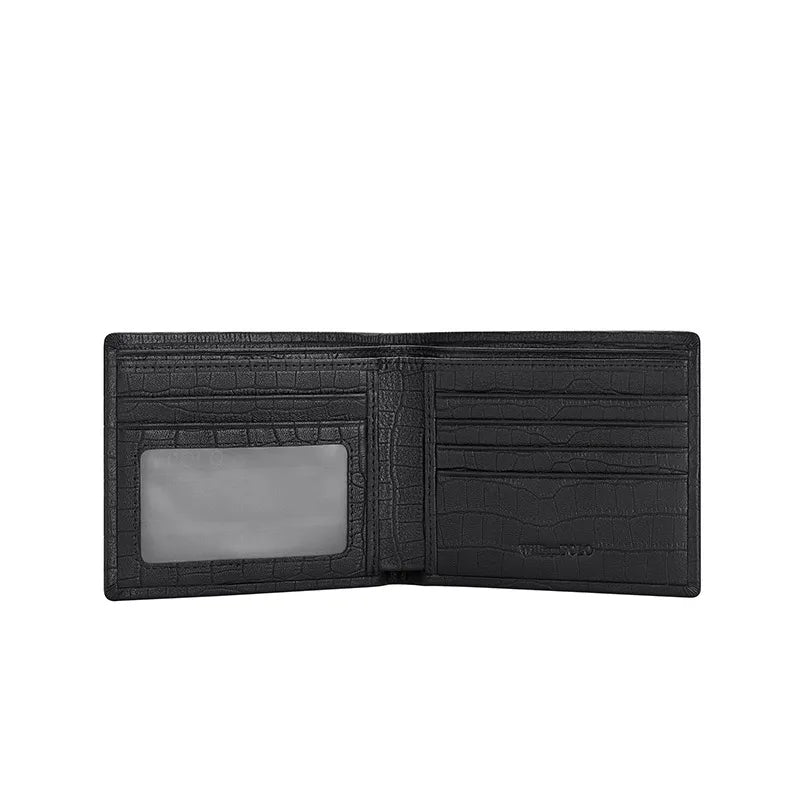 Portefeuille Court Homme Cuir Vache Véritable Motif Crocodile Ultra-Slim – CLEVI Paris