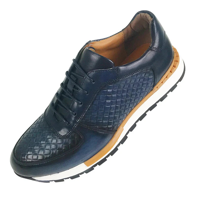 Oxford Casual Homme Cuir de Vache Motif Tressé Rétro Respirant Lacets | EU 38-46