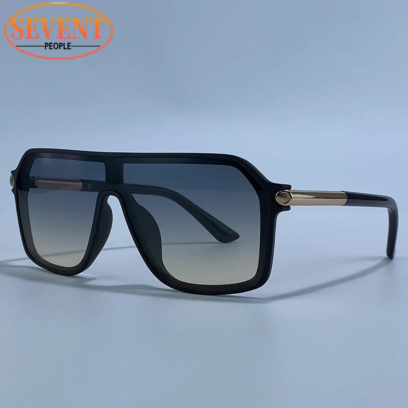 Lunettes de Soleil Monobloc Bouclier Oversize Homme – Monture Métal Style Vintage Outdoor UV400 – CLEVI Paris