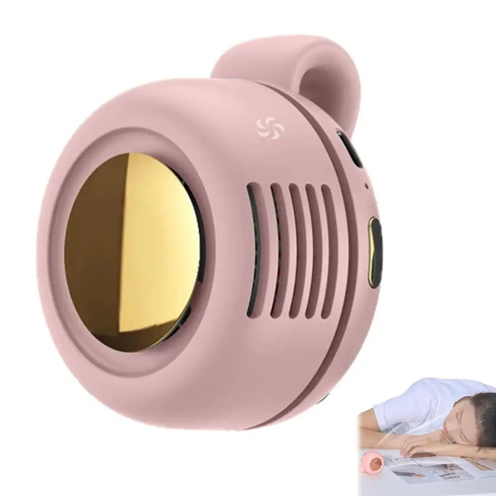 Mini Ventilateur Portable Sans Lames USB – 60 Pales, Flux 360°, Silencieux, Batterie 900mAh – Rose / Blanc / Vert