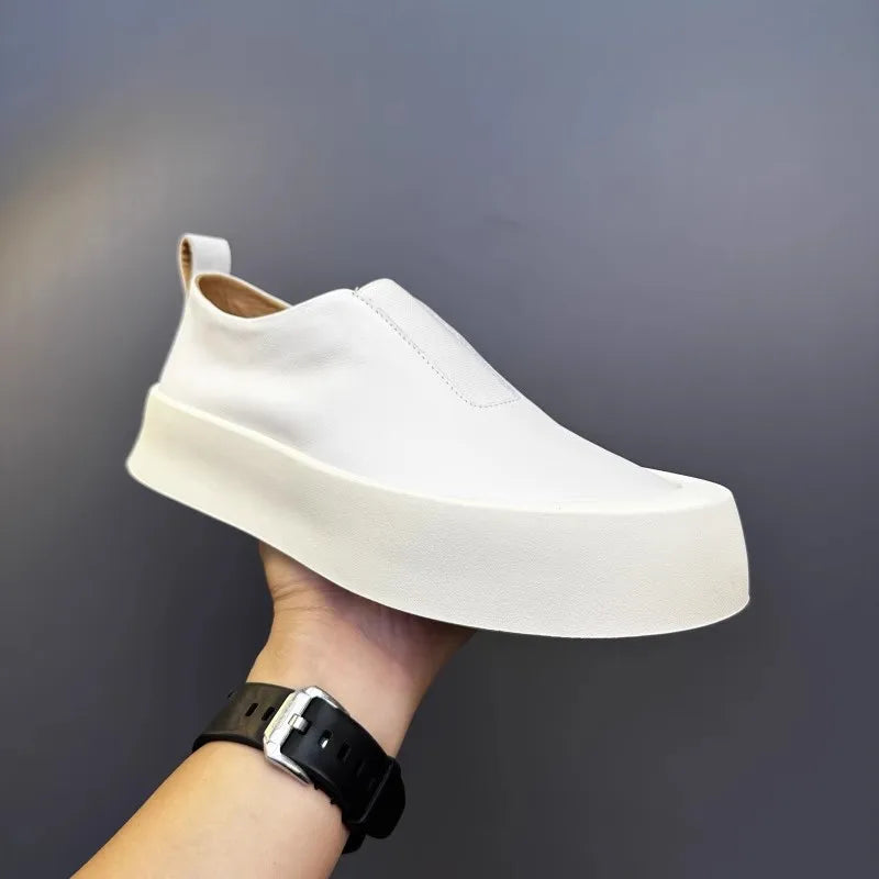 Mocassins Cuir Véritable Vintage Plateforme Homme – CLEVI Paris