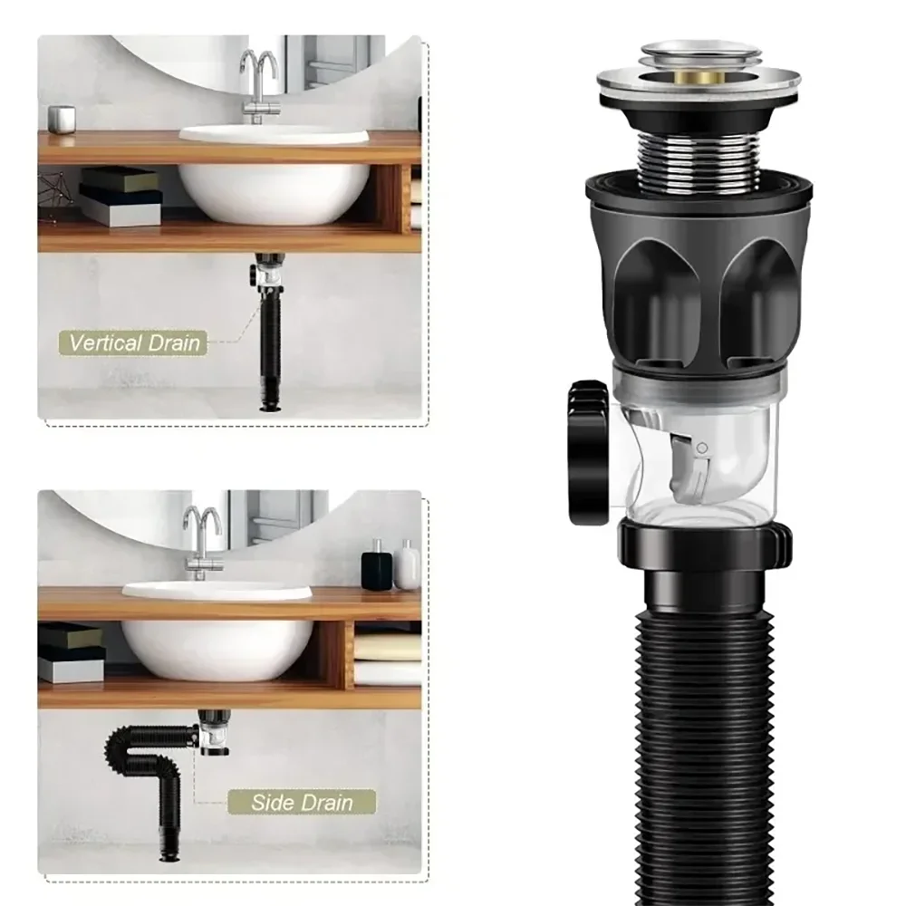 Siphon Flexible Anti-Odeur pour Lavabo — Installation Sans Outils, Anti-Bouchon | CLEVI Paris