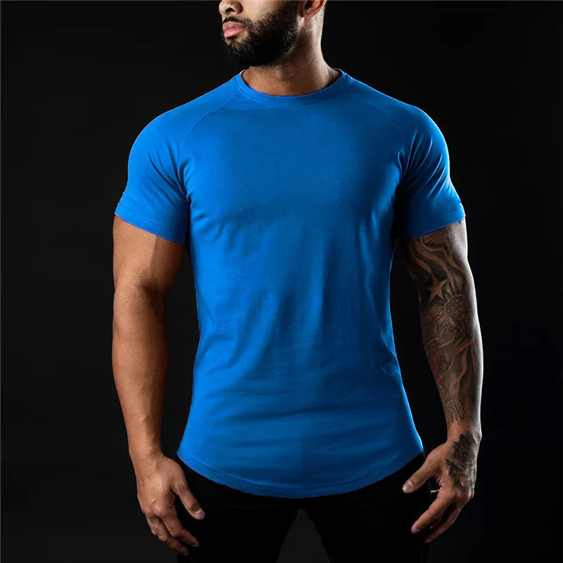 T-Shirt Sport Homme YOUONGWEAR – Coton Stretch, Muscle Fit, Séchage Rapide, Grande Taille