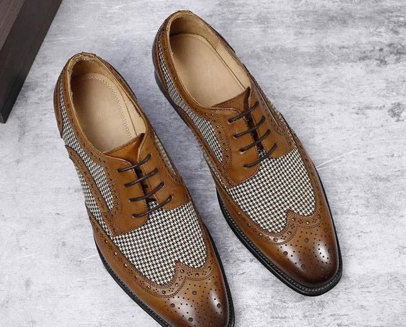 Derby Shoes Cuir Véritable Homme – Bout Pointu, Semelle Caoutchouc, Tailles 38-49 – CLEVI Paris