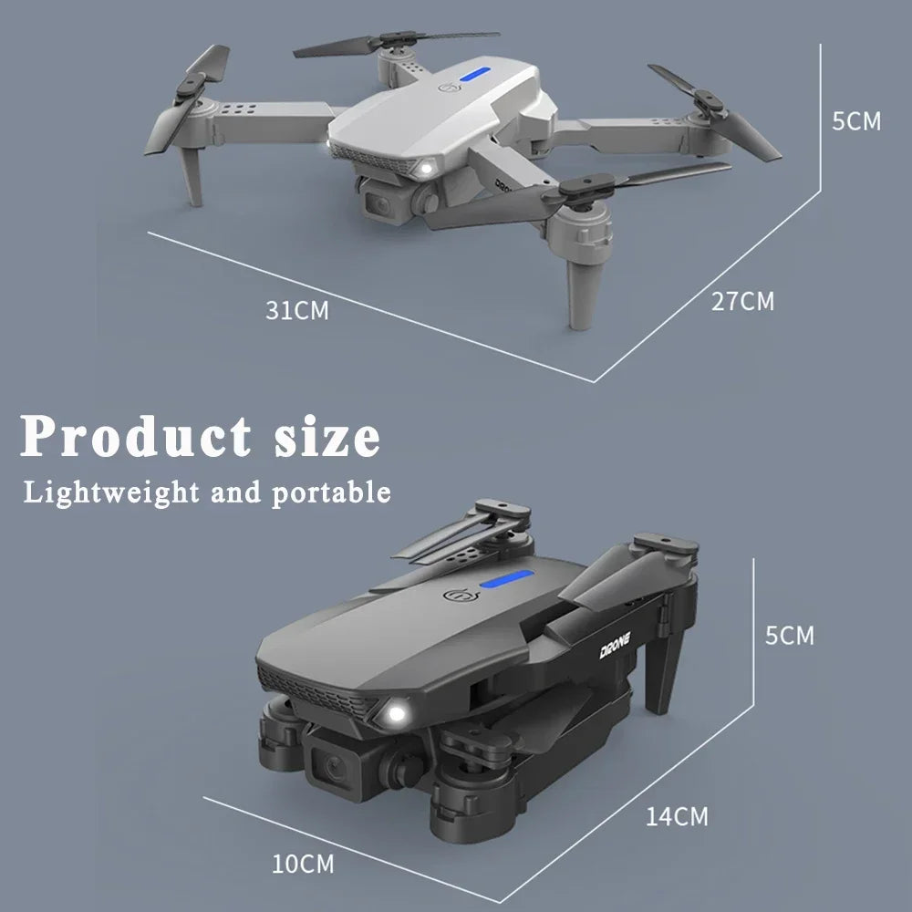 Mini Drone E88 GPS 4K – Caméra Réglable 180°, Évitement d'Obstacles, Brushless & Suivi Automatique – CLEVI Paris