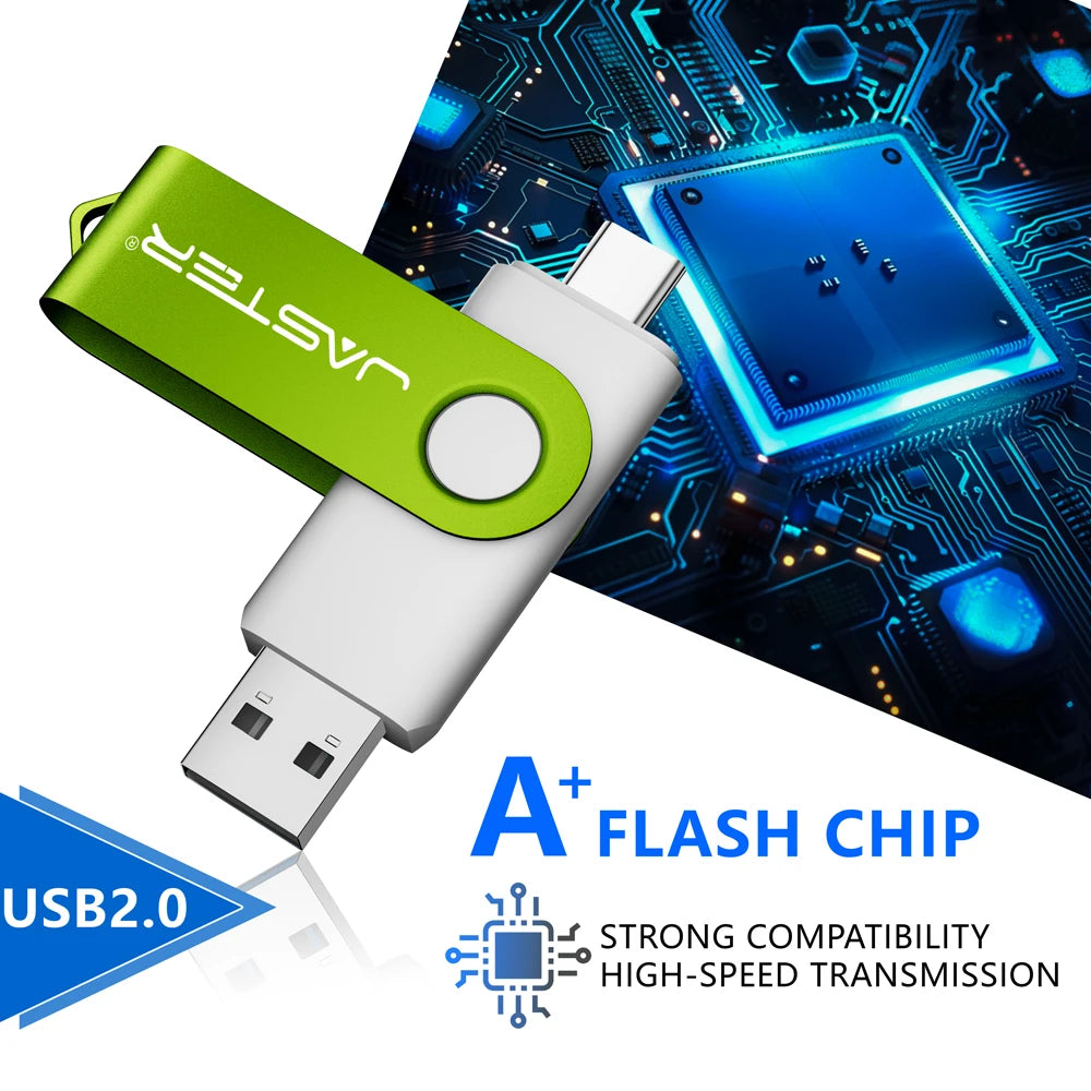 Clé USB 2.0 Type-C Rotative JASTER 4Go à 128Go 8 Coloris Métal – CLEVI Paris