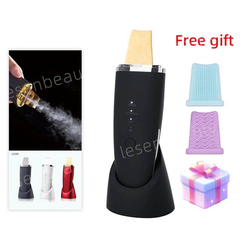 Spatule EMS Ultrasonique Or 24K Peeling Points Noirs Lifting Visage – CLEVI Paris