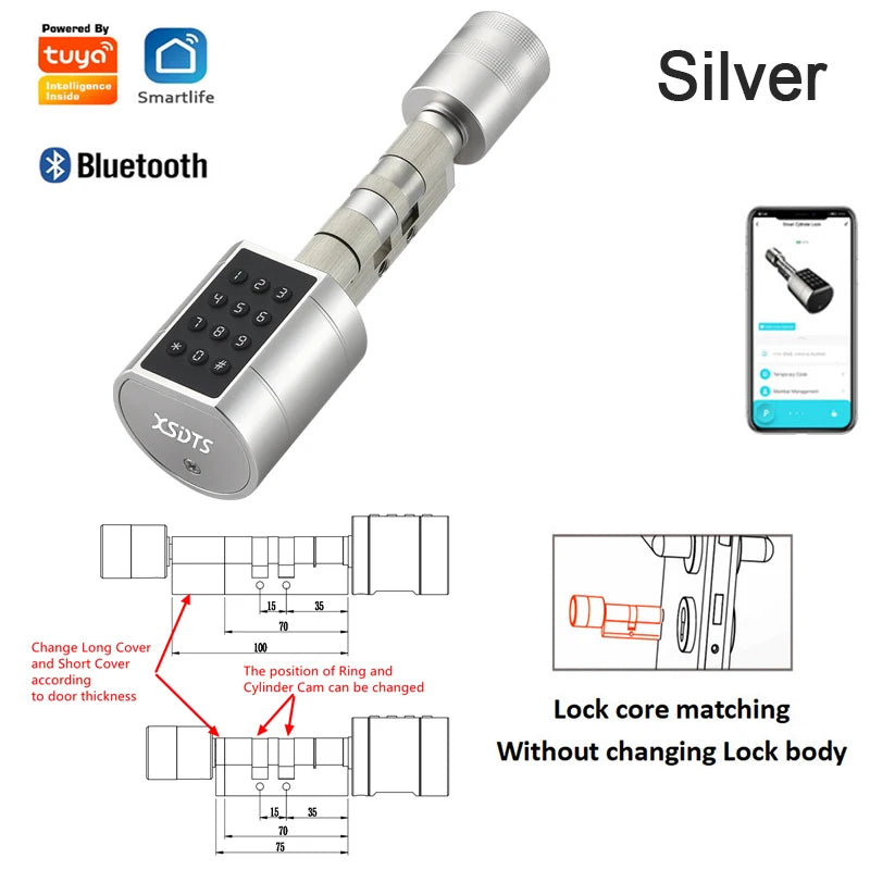 Cylindre Connecté XSDTS SXS-70 Empreinte Digitale Tuya Bluetooth – CLEVI Paris