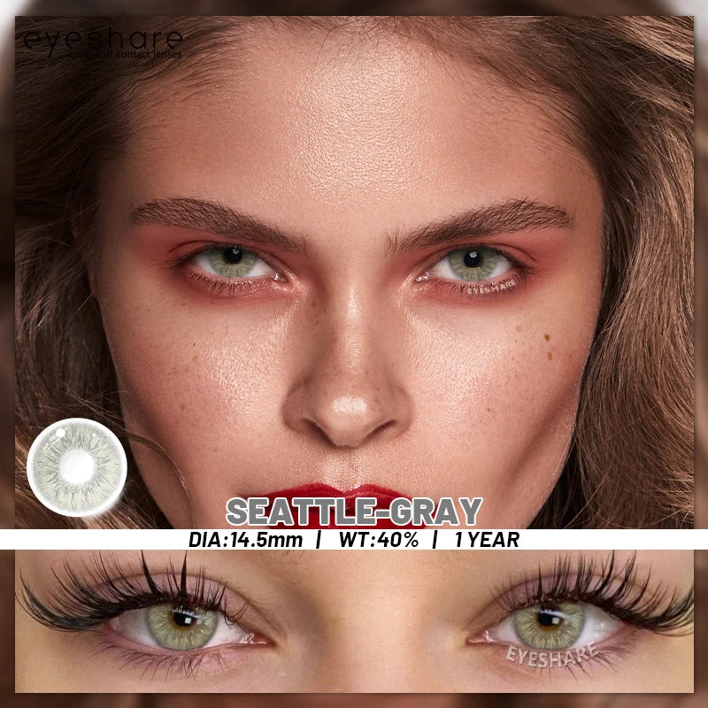 Lentilles de Contact Colorées EYESHARE – 15 Teintes, Port Annuel, Sans Correction