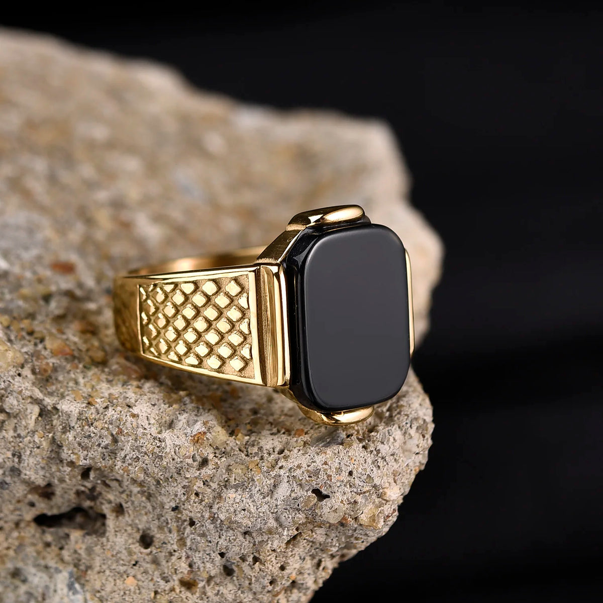 Bague Homme Acier Inoxydable Pierre Colorée – CLEVI Paris