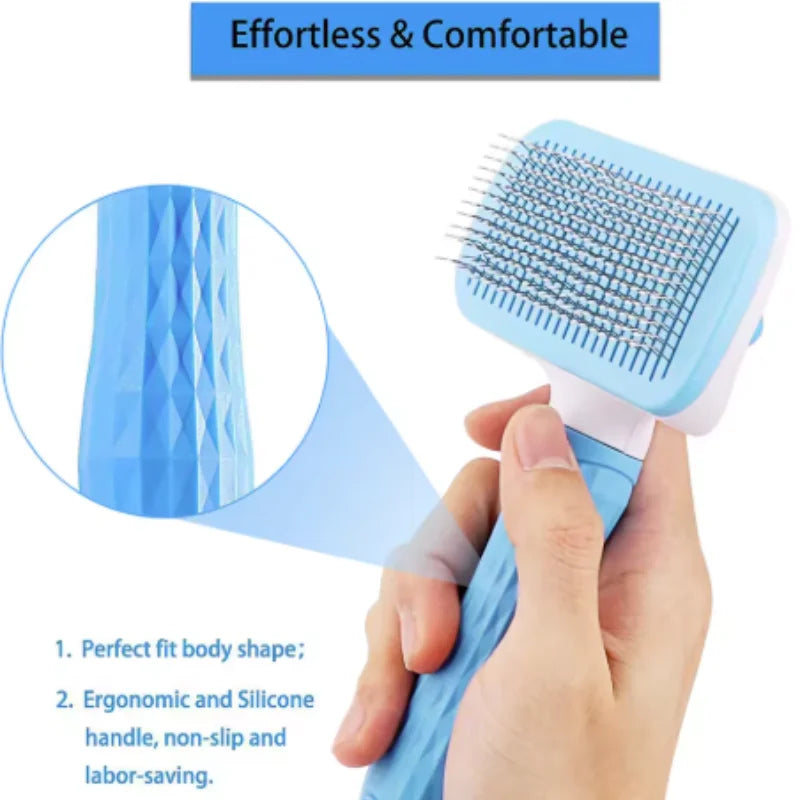 Brosse Auto-Nettoyante Chien & Chat Massage & Démêlage — CLEVI Paris