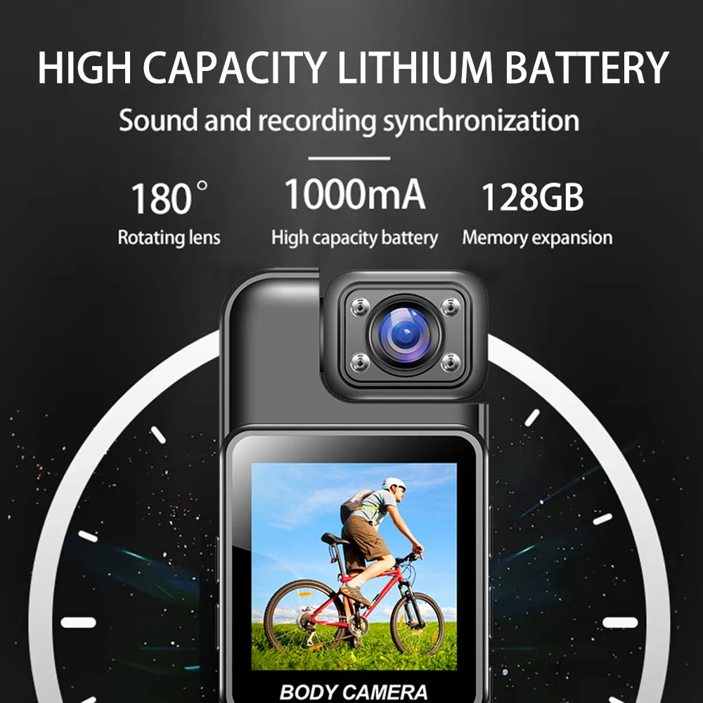 Mini Caméra Corporelle 4K WiFi – Vision Nocturne IR, 8H, Clip Dorsal, Détection Mouvement