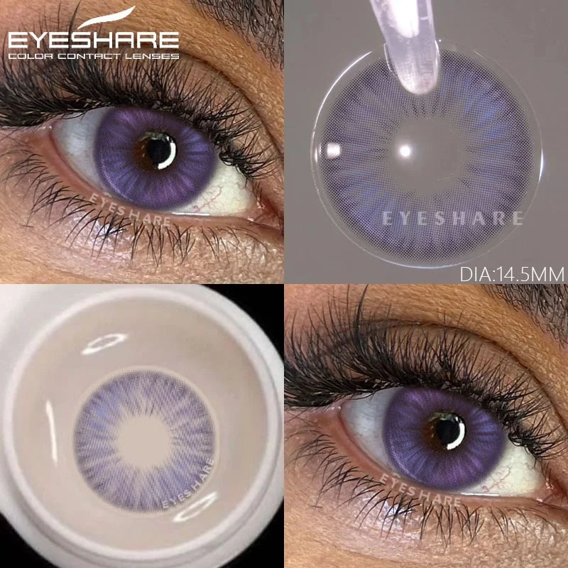 Lentilles de Contact Colorées EYESHARE – 15 Teintes, Port Annuel, Sans Correction