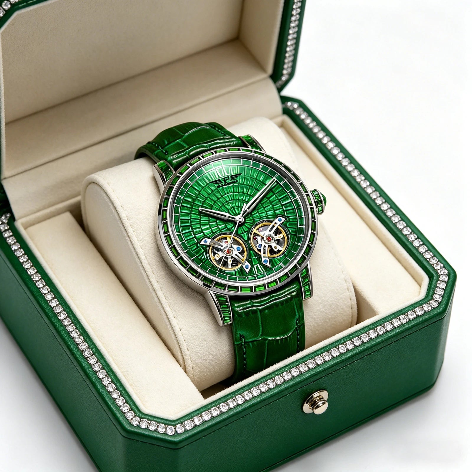 Montre Mécanique Homme PINDU – Diamants, Saphir & Cuir | Luxe