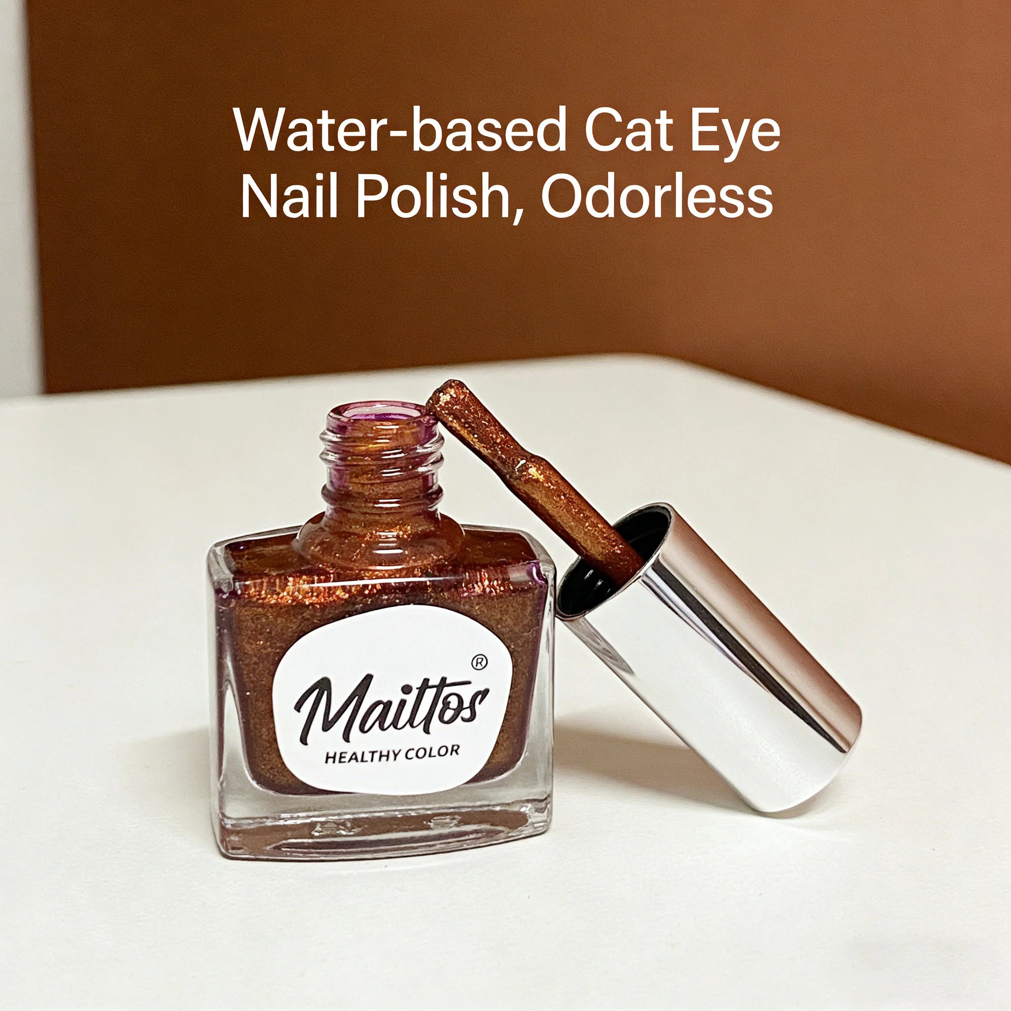 Vernis Œil de Chat WA509 Marron – Base d'Eau Sans UV & Magnétique – CLEVI Paris