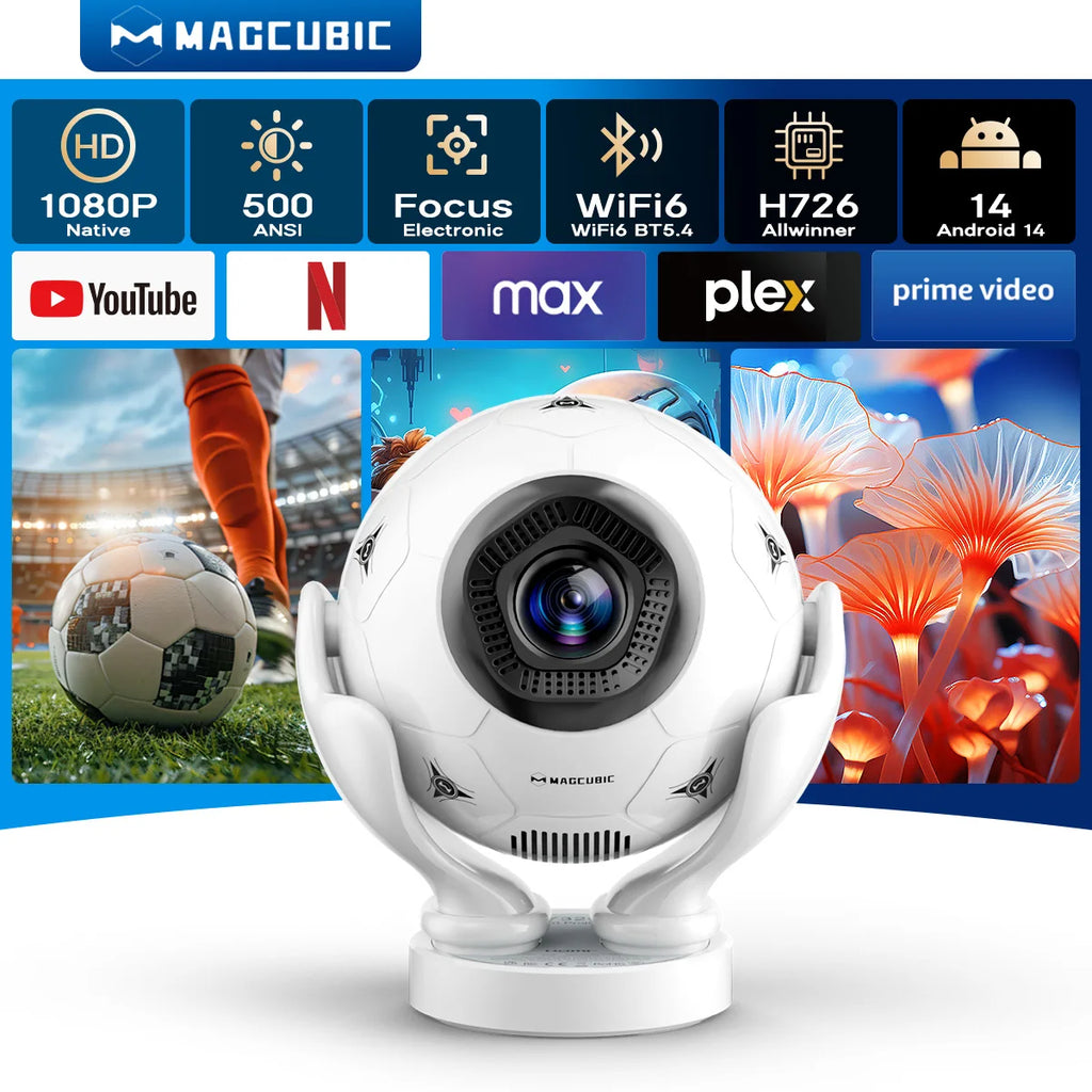 Magcubic HY320F Projecteur Android 14 1080P 8K 500 ANSI WiFi 6 BT 5.4 Ratio 0,8:1 Contrôle Vocal – CLEVI Paris