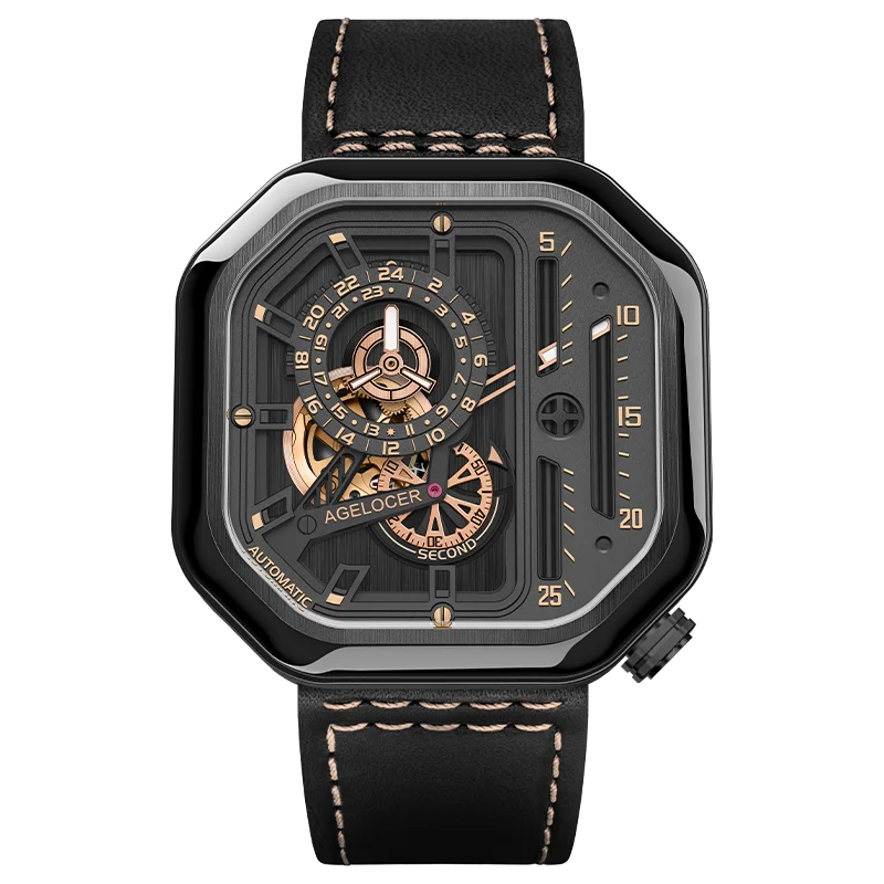 Montre Homme Automatique Squelette Racing Agelocer – CLEVI Paris