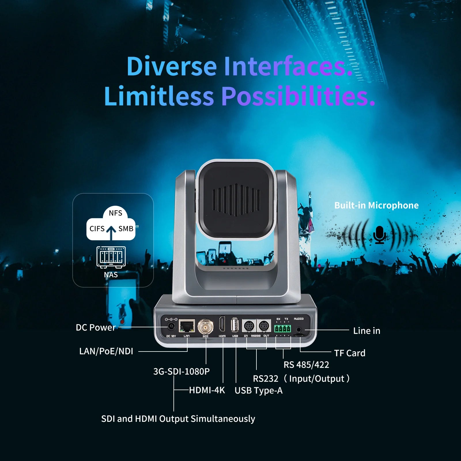 Caméra PTZ 4K NDI|HX3 ZowiePTZ – Zoom 12x/18x/25x, PoE, RTMP/SRT/RTSP – CLEVI Paris
