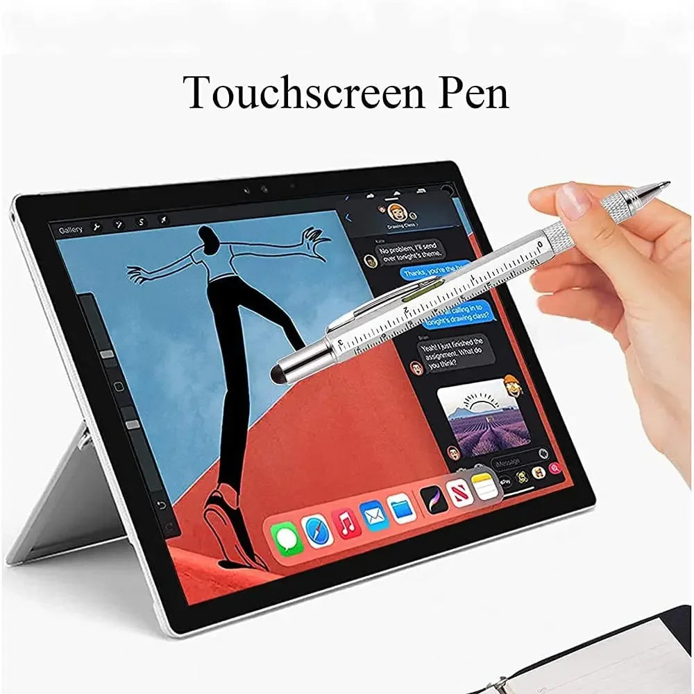 Stylo Multifonction 7-en-1 Stylet Tactile Tournevis Règle Niveau – CLEVI Paris
