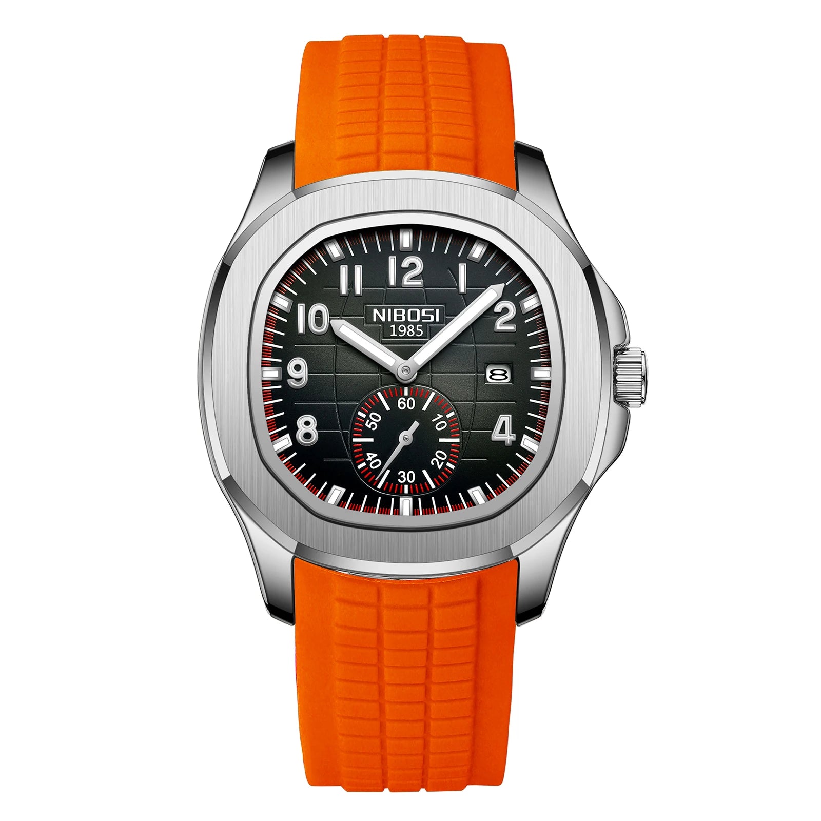 Montre Quartz Homme NIBOSI 2653 – Style Aquanaut, Date Automatique & Aiguilles Lumineuses