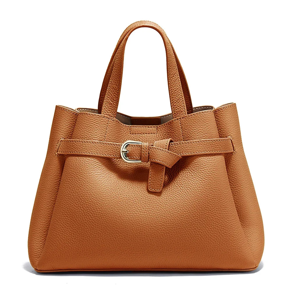 Sac Seau Femme Cuir Véritable Rivets Fermeture Zip – CLEVI Paris