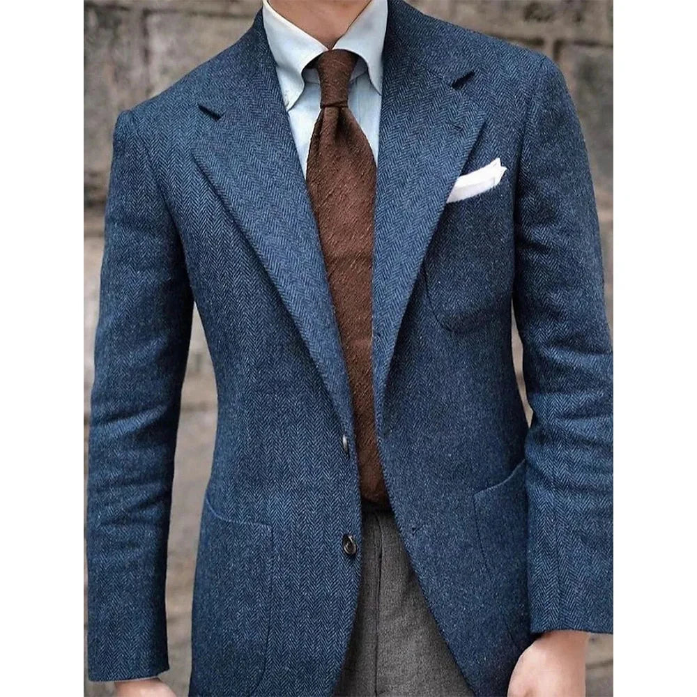 Blazer homme à chevrons simple boutonnage – CLEVI Paris
