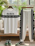 Ensemble 2 Pièces Homme T-Shirt Col Rond + Pantalon Imprimé Casual Été – CLEVI Paris