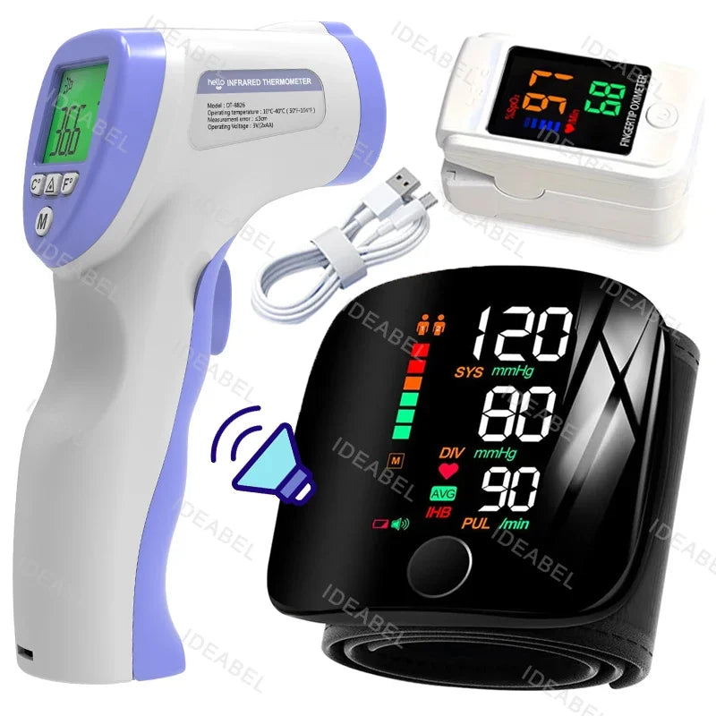 Tensiomètre Poignet LCD Rechargeable Vocal Auto 18 Designs – CLEVI Paris