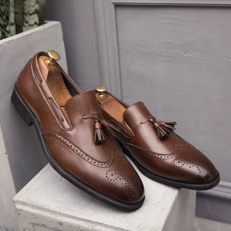 Mocassins Homme à Glands Cuir Souple Slip-On – Confort & Style – CLEVI Paris