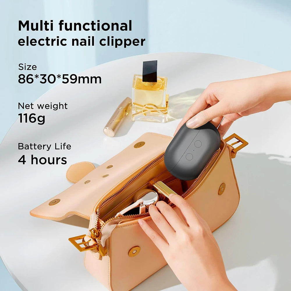 Coupe-Ongles Électrique Automatique Rechargeable — LED, Collecteur & Lime — CLEVI Paris