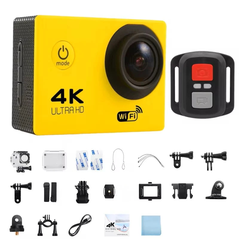 Caméra Sport 4K Étanche 30m UYJY – Grand Angle 170°, Écran Tactile 2", WiFi & Vision Nocturne – CLEVI Paris
