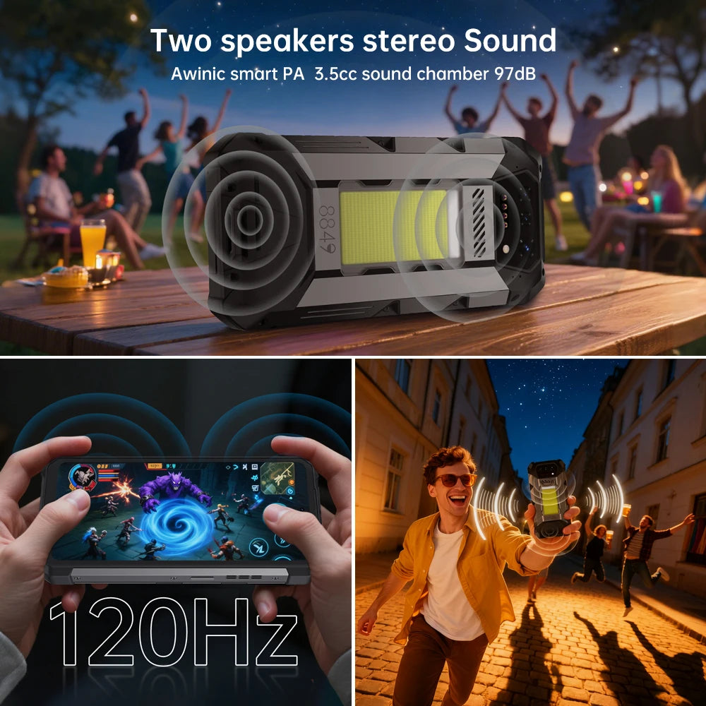 8849 Hike – Smartphone Rugged 23800mAh | 24Go RAM + 512Go | Torche 1200 Lumens | Android 14