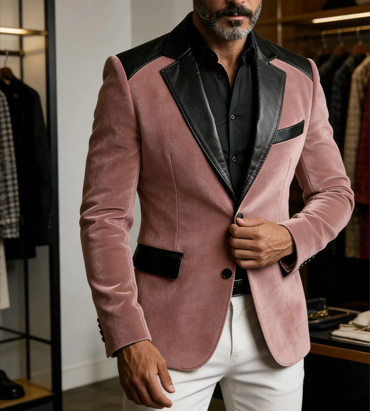 Costume homme en velours, coupe ajustée – CLEVI Paris