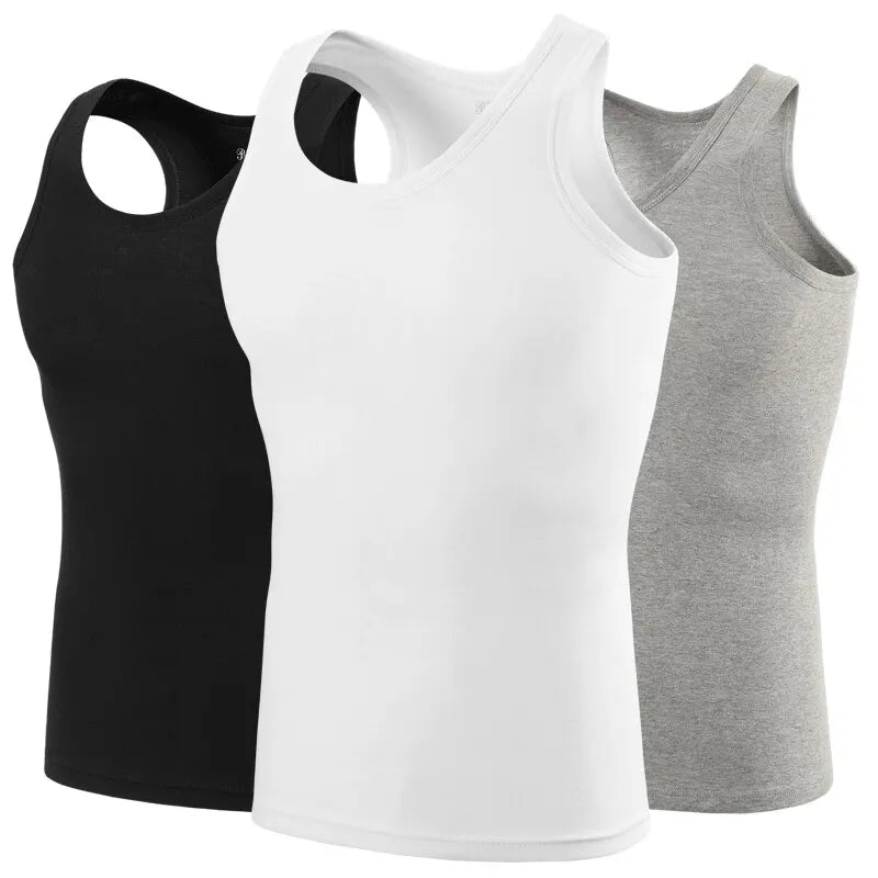 Débardeur Homme 100% Coton Slim Fit – Sport & Fitness, Sans Manches, Lot 1/3/5 Pièces